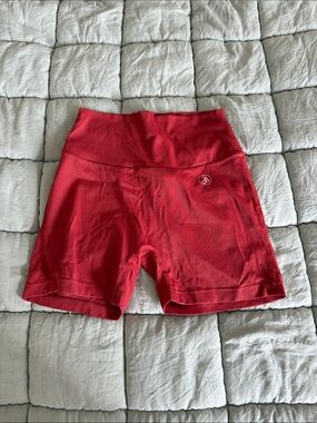 ALO Yoga Red High-Waist Bike Shorts